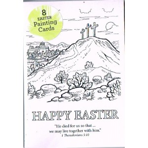 Cards - Easter Pack of 8 colouring cards